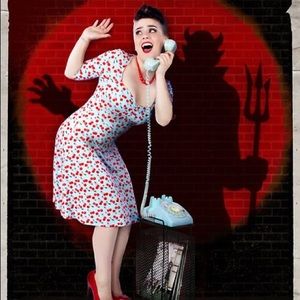 Sourpuss Vivienne cherry print dress.